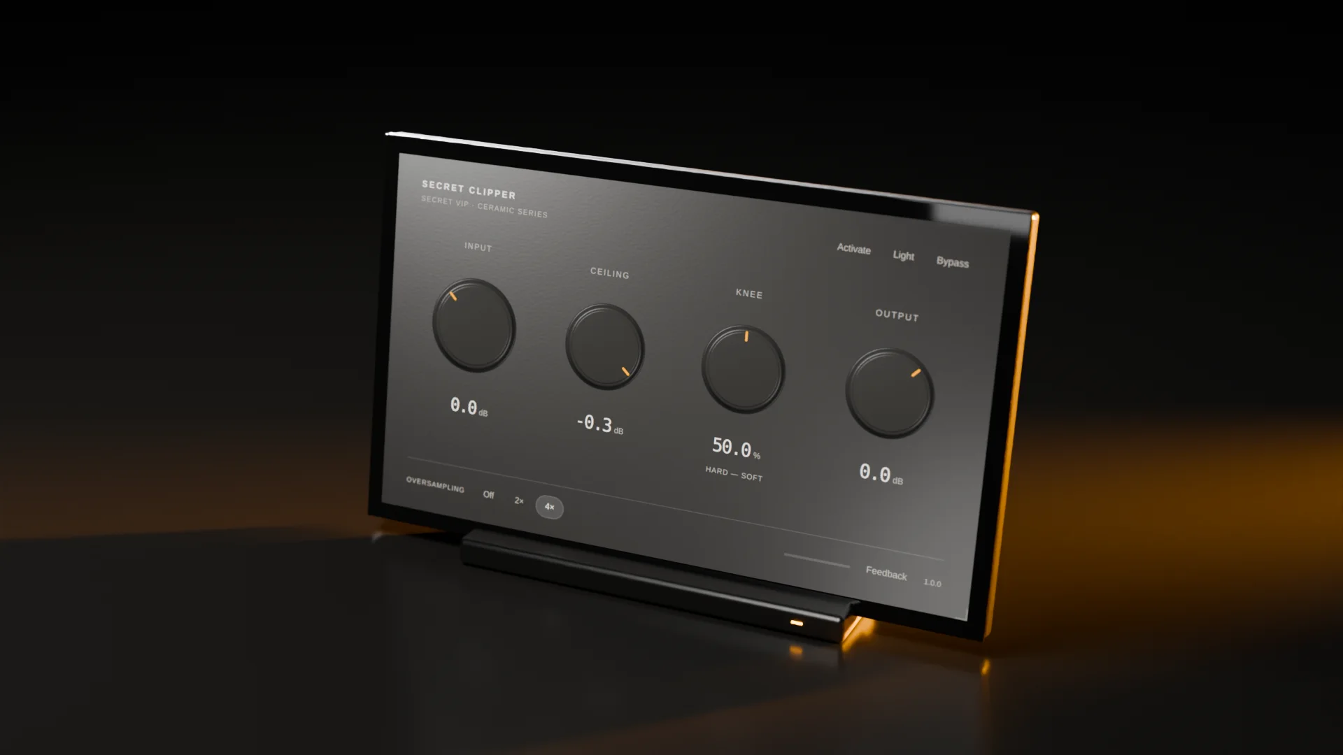 Secret Clipper als Studio-Hardware mit seiner echten Oberfläche