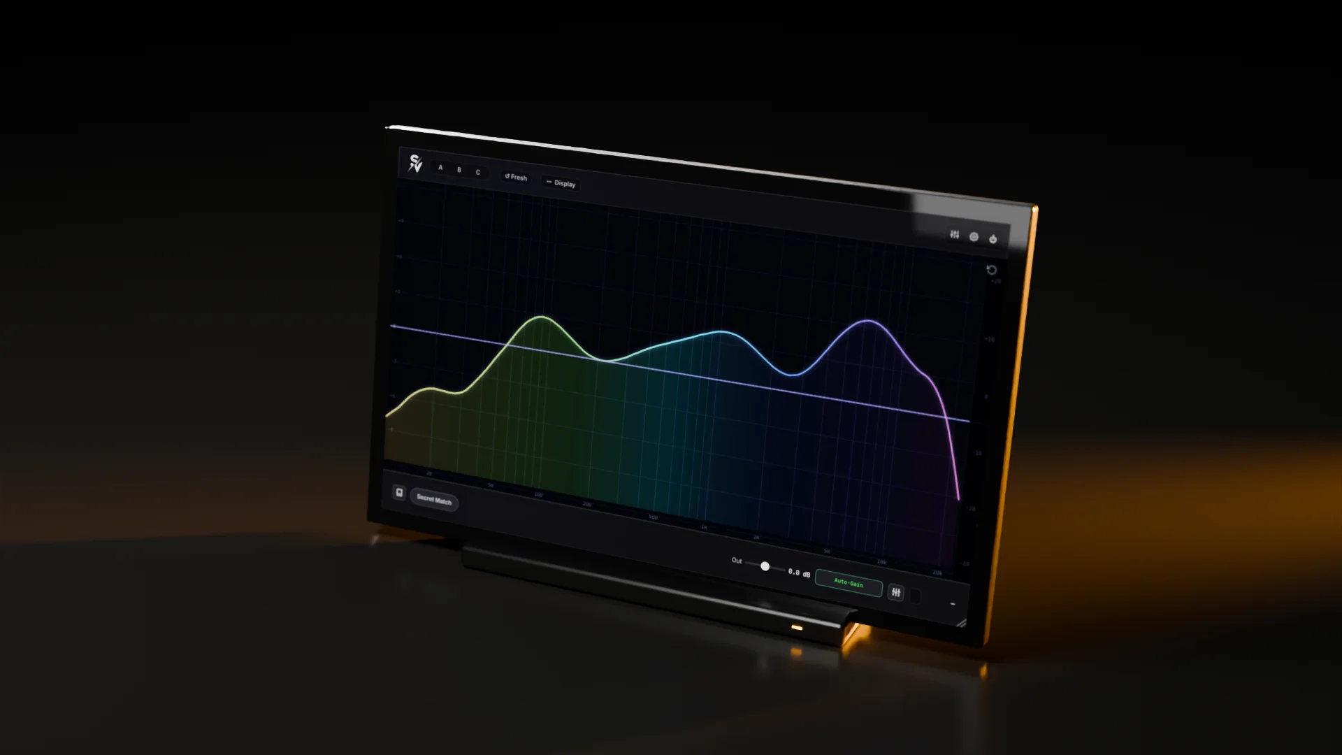 Secret Future EQ 2 als Studio-Hardware mit seiner echten Oberfläche