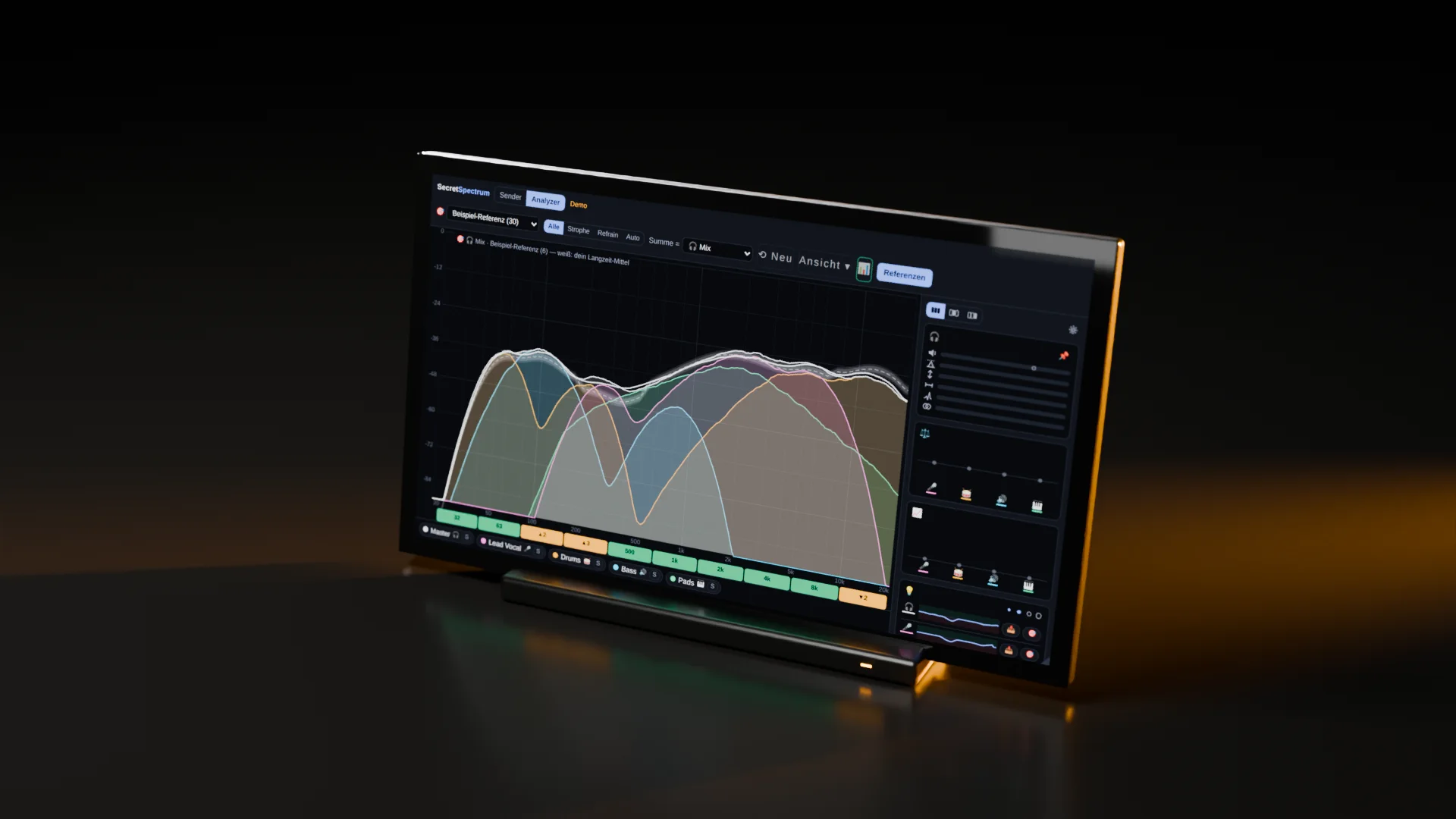 Secret Spectrum als Studio-Hardware mit seiner echten Oberfläche